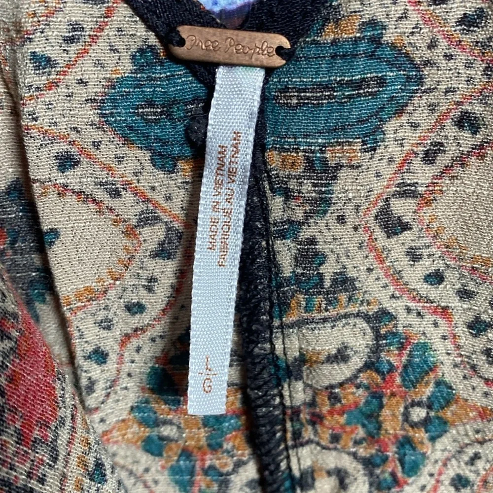 FREE PEOPLE Smooth Talker Tunic Dress Drop Waist‎ Open Back Size Large - Picture 7 of 7